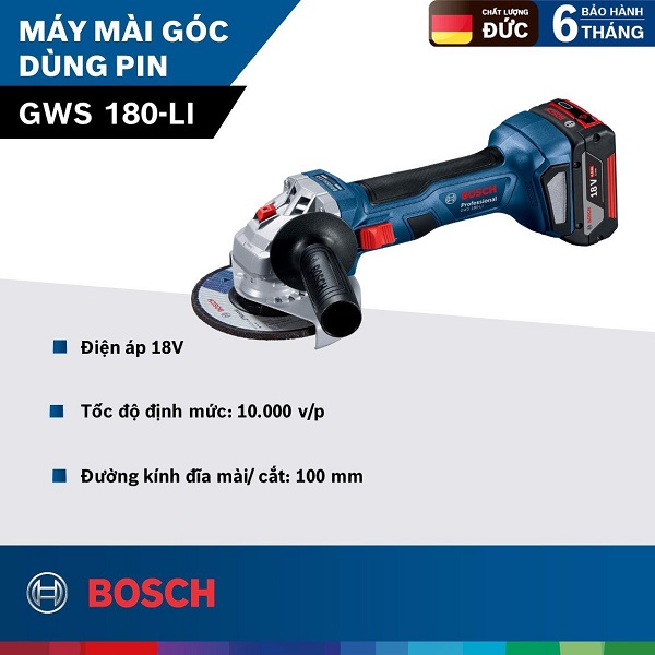 Máy mài góc dùng pin Bosch GWS 180-LI