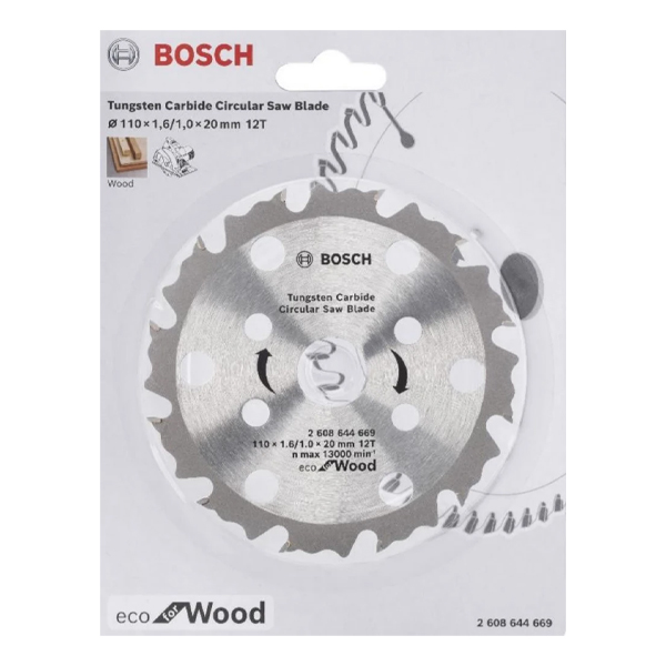 Lưỡi cưa gỗ CoolTeq 110x1.6/1.0x20mm T12 Bosch 2608644669 (12 Răng)