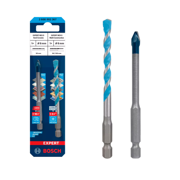 Mũi khoan gạch cứng & Mũi khoan đa năng Hex-9 (8mm) Bosch 2608902367